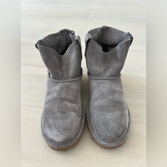 UGG TAUPE Suede Leather Ankle Boots - Picture 1 of 6